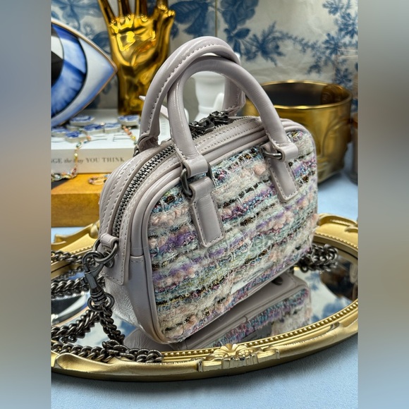 🆕 KURT GEIGER LONDON 🧿 NWOT XS Kensington Duffle, Lilac Tweed - Picture 9 of 14